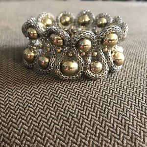 Snake stretchy gold and silver bracelet